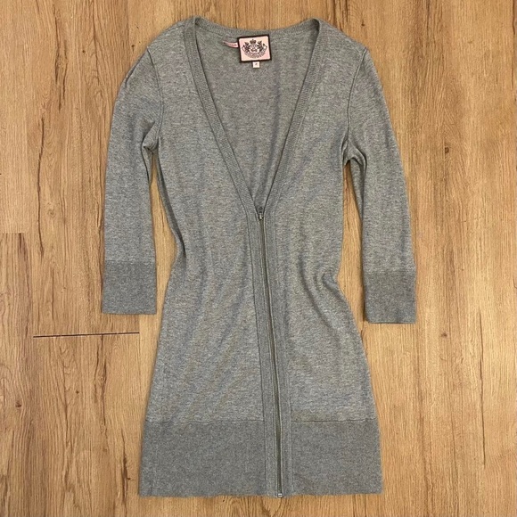 Y2K Juicy couture grey zip-up Dress Size Small GUC - Picture 1 of 4